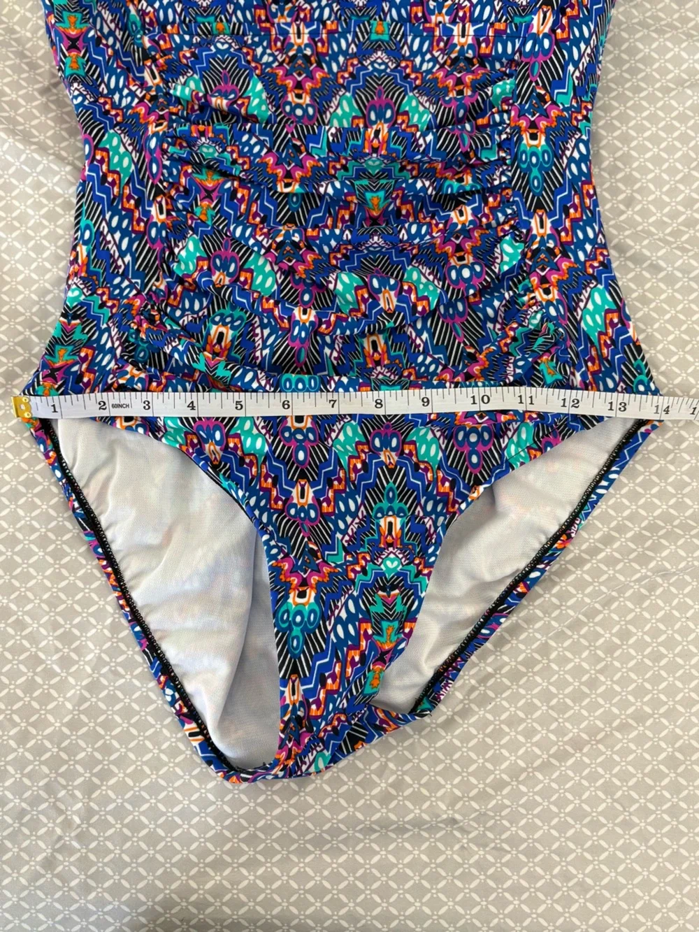 New Swim Solutions Tummy Control Shirred Sweetheart One Piece Swimsuit Size 12 - Picture 7 of 16